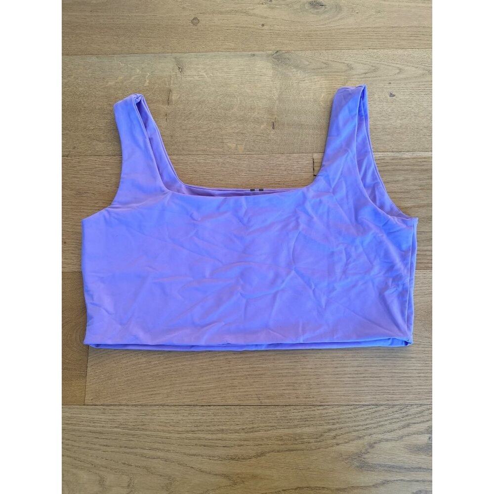 Parallel Apparel - Square Neck Crop Top in Lilac